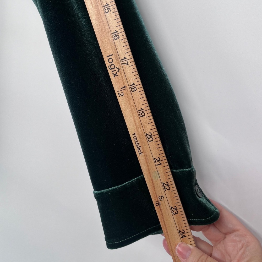 Soft Surroundings Velvet Boyfriend Tunic Womens XL Green Long Sleeve Stretch - Picture 8 of 8